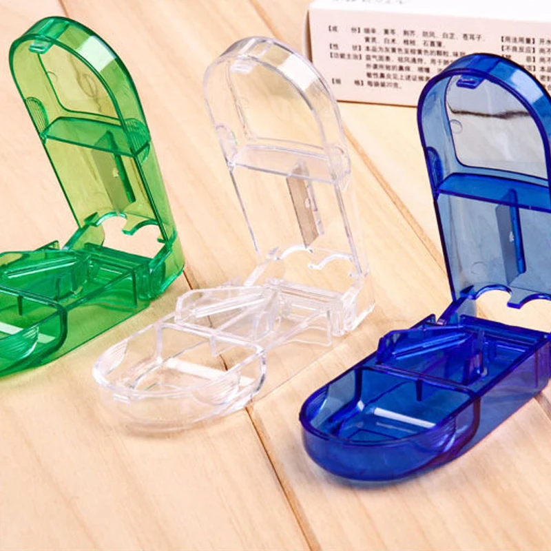 Medicine Pill Holder Tablet Cutter Splitter Pill Case 3 Colors 1 Pcs Mini Useful Portable Storage Box 30FP17