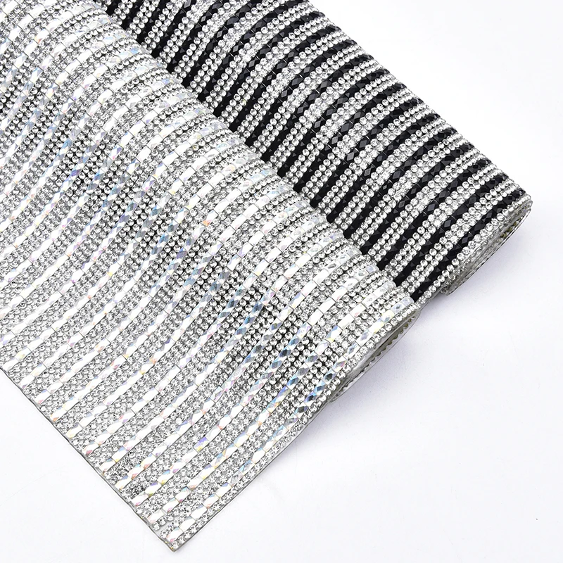24*40cm AB Crystal Self Adhesive/Hot Fix Glass Mesh Trim Strass Iron on Rhinestone Applique Sticker For Car Makeup Case Clothes | Дом и сад