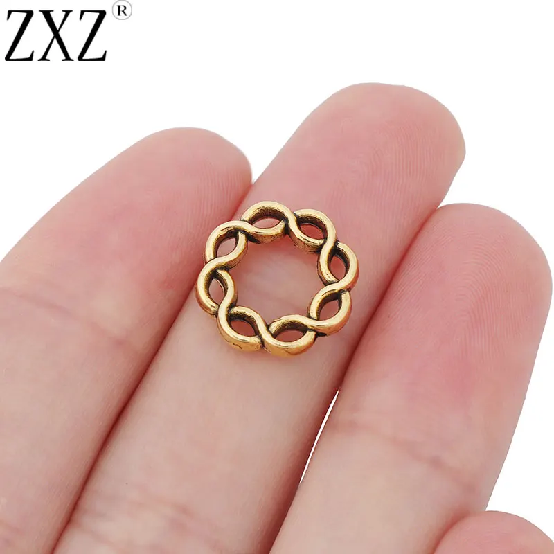 ZXZ 20pcs Античное золото Тон Открытое кольцо круг Подвески двухсторонние подвески
