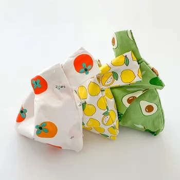 

Fashoin Cotton Cloth Women Wristlets Tote Bag Fruit Cute Girl Phone Key Purse Pouch Bags Handbag