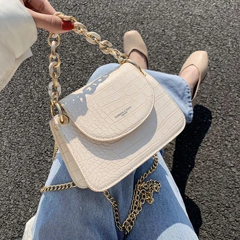 

Stone pattern Mini Tote bag 2020 Summer New High quality PU Leather Women's Designer Handbag Chain Shoulder Messenger Bag