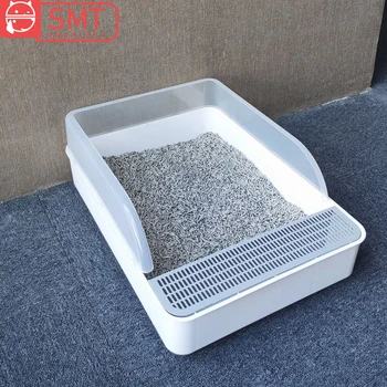 

Smartpet Semi-Closed Pet Cats Toilet Sand Box Training Anti-Splash Cat Litter Box Indoor with Shovel For Small Dogs Cats Teddy