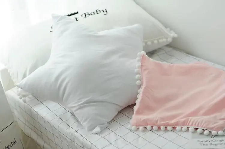 Нордическая розовая Подушка «Корона», подушка для девочки, для детей, детская подушка с Луной, звездой, плюшевой подушкой, подушка для детской комнаты, подарок для ребенка