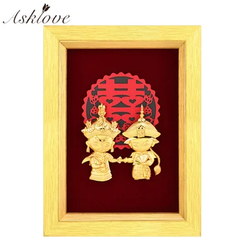 

Emperor and queen of China Wall pictures Gold Foil Art Crafts Sweet Love decoration Valentine's Day gifts Home Decor Handicrafts
