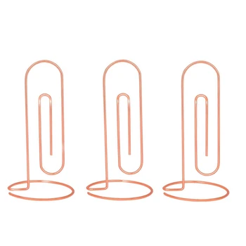 

3 Packs Office Memo Holder Stand Table Place Cards Holders Menu Clips, Rose Gold