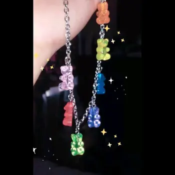 

Cute Judy Cartoon Bear Stainless Steel egir Necklace Candy Color Pendant For Women Girl Daily Jewelry Party Gift Handmade e-girl