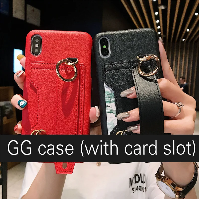 Чехол с подставкой и отделением для карт GG логотип iphone XS MAX X XR чехол из