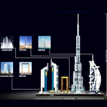 

Architecture Compatible With Dubai Skyline 21052 City Building Blocks Kit Bricks Classic Model Kids Toys For Children Gift
