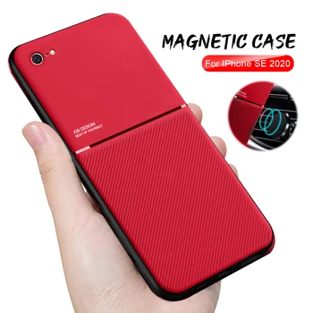 

for iphone se 2020 case shockproof magnetic car holder phone cover on i phone se2020 s e es iphonese se2 leather texture coque