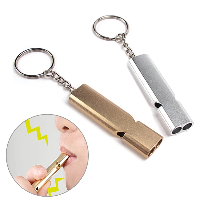 1 stück 10mm messing EDC Notfall Sicherheit Überleben Whistle Keychain Für AB 