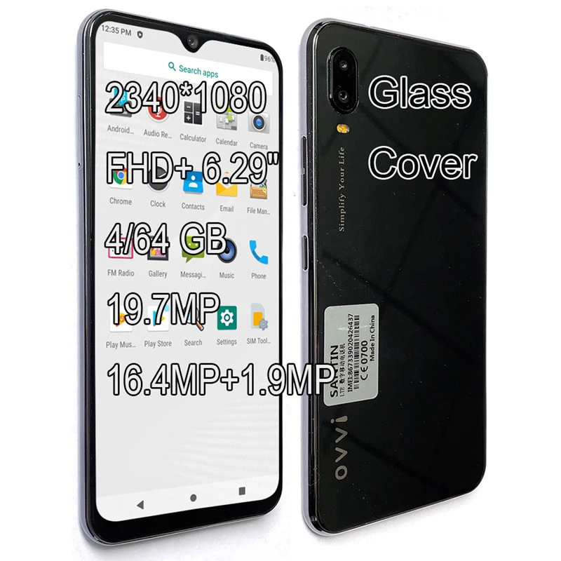2340 1080 Fhd 6 29 Screen Glass Body Santin Ovvi Android 9 0 Mtk6765 4 64gb Fdd Lte 4g Smartphone Mobile Phone Cellphones Aliexpress