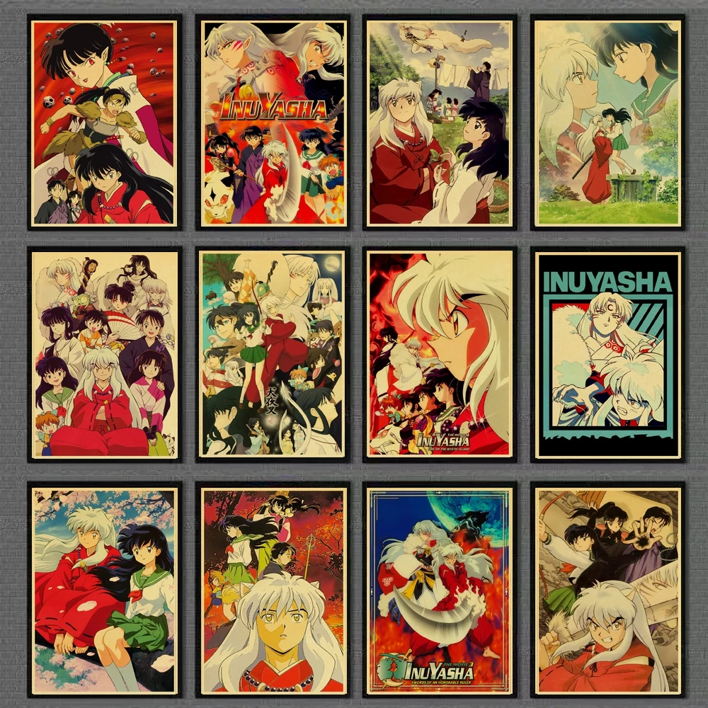 Винтажный аниме постер Inuyasha ретро украшение дома роспись комнаты Настенные