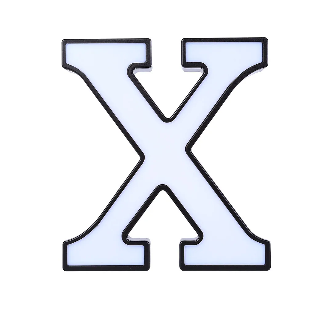 X DIY 26 букв светодиодный ночник английский Marquee знак Алфавит 3D Настенный ночник t домашний Свадебный день рождения Жених - Цвет: X