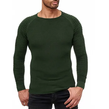 

2020 Autumn& Winter New Men Simple Black Wild Stretch Round Neck Casual Sweater Plus Size Army Green Sweater Men Free Shipping