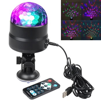 

Sound Activated Rotating Disco Ball Party Lights Strobe Light 4W RGB LED Stage Lights For Christmas Home KTV Xmas Wedding Show