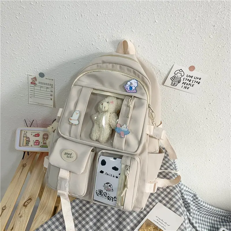 

Woman Backpacks Canvas Lightweight Candy Colors Waterproof Cute Harajuku Outdoor Shopping All-match Fashion Casual Travel Bags