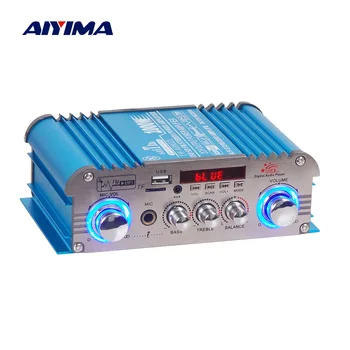 

AIYIMA 12V Digital Bluetooth Amplifier Stereo HIFI Car Audio Amplificador Microphone Power Amplifier AUX FM Radio USB TF