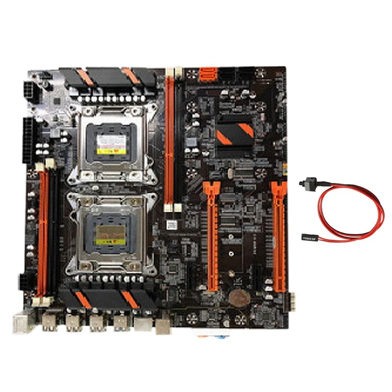 X79 Dual CPU Motherboard LGA 2011 with Switch Cable M.2 NVME SATA3 USB3.0 Support RECC DDR3 RAM for Game Motherboard good pc motherboard