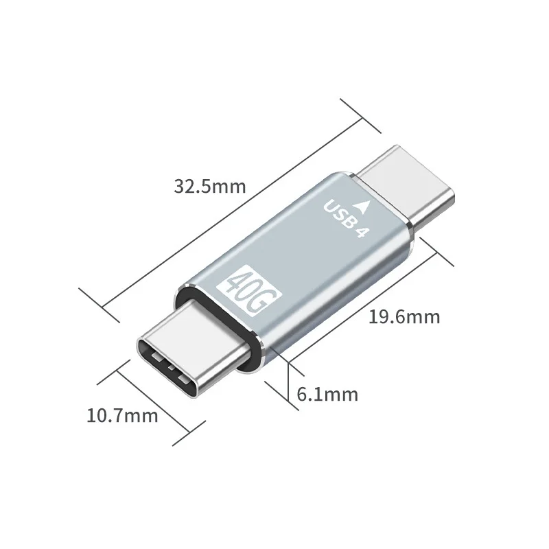 USB C to Type C USB 4 40Gbps Thunderbolt 3 Data Sync Converter Adapter USB 4 Extension Cable for Macbook Pro Air Dell Laptop