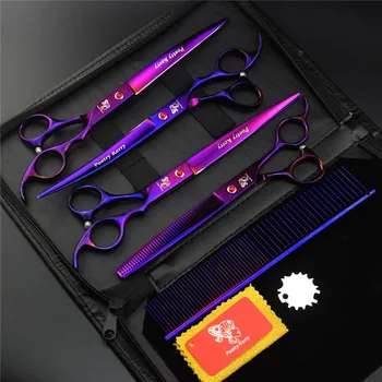 

Professional Pet Grooming Scissors sets 8.0 inch Straight & Thinning & Curved scissors 4pcs set for Dog grooming