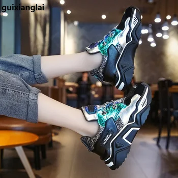 

Europe station daddy shoes woman platform single shoes 2019 autumn new style casual tall women web celebrity sneakers