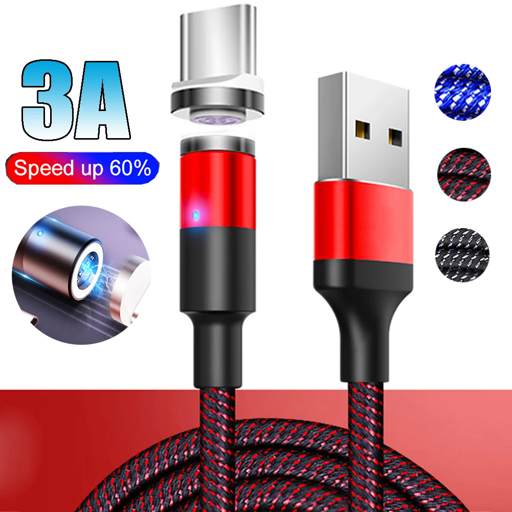 Магнитный зарядный кабель Marjay 360 ° Micro USB Type C для iPhone Samsung Xiaomi Huawei мобильный телефон
