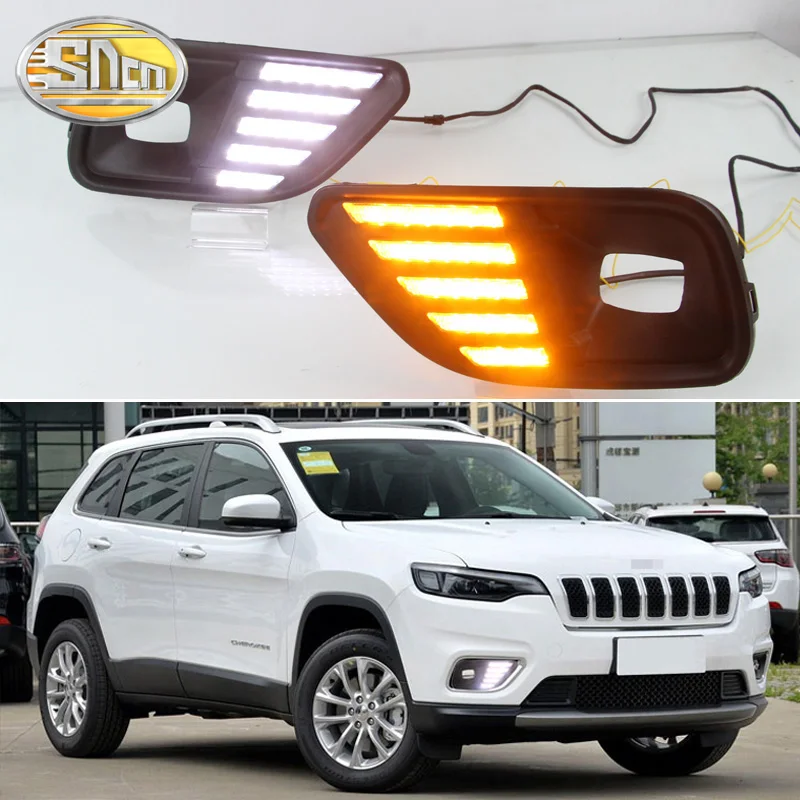 

For Jeep Compass 2017 2018 LED DRL Daytime Running Light Daylight Waterproof yellow Signal lamp fog lamp car-Styling