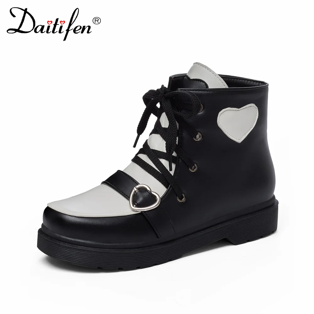 

Daitifen Student Sweet Ankle Boots JK Lolita Shoes Fashion Women Martin Boots High Quality Shoes Wedges Female Winter Boots