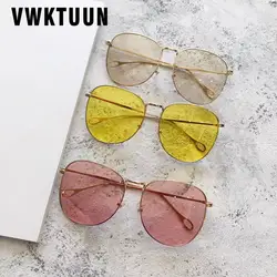Vwktuun Винтажные Солнцезащитные очки Для женщин Кошачий глаз большие солнечные очки солнцезащитные очки для мужчин Заклепки кадр точки очки