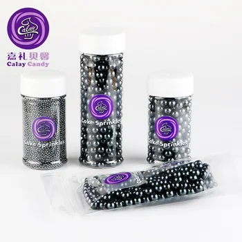 

Black RoundDessert Cake Baking Creative Decoration Pearl Candy Christmas Sugar Beads cake sprinkles baking tools for cakes