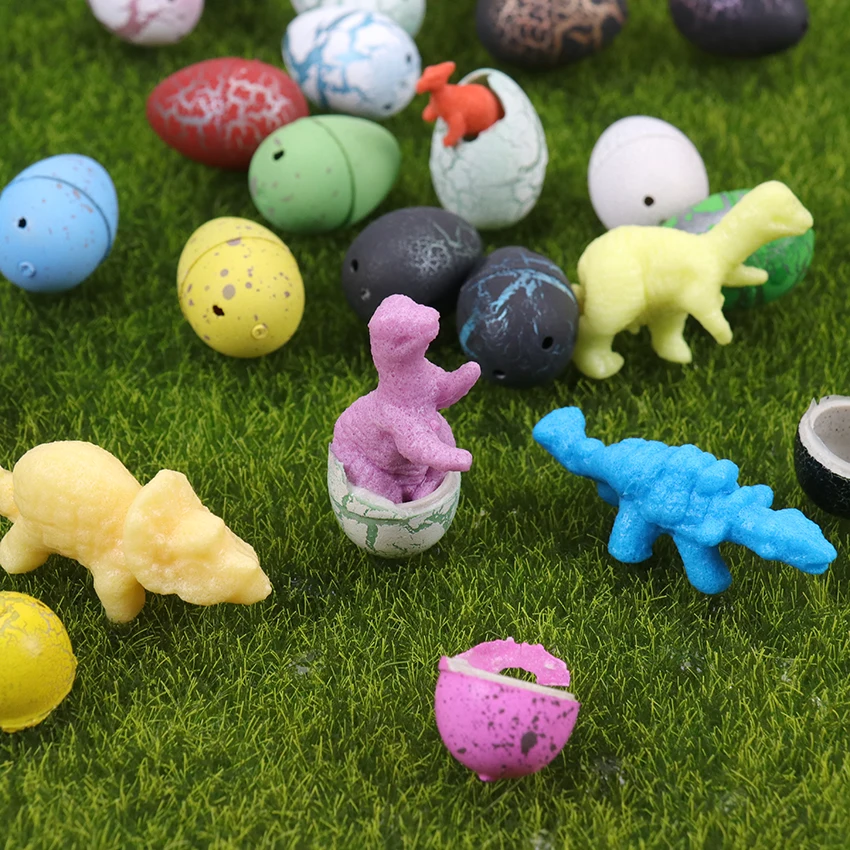 10PCS/Lot Color Magic Water Growing Egg Hatching Colorful Dinosaur Eggs Add Cracks Grow Cute Children Toy