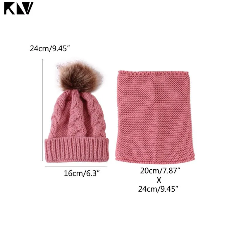 Комплект из 2 предметов, детская шапка, шарф, вязаный плюшевый зимний теплый костюм для мальчиков и девочек 3 лет, зимняя детская шапка, шарф, галстук