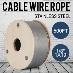 Câble métallique en acier inoxydable T316, 1/8 ", pour Construction et levage d'avion, à forte Tension, 500FT 