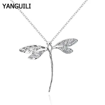 

Hot Selling 925 Silver Necklace Fashion Insect Dragonfly Chain Necklaces Pendant Trendy Jewelry Gifts