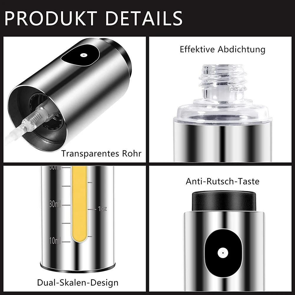304 Stainless Steel Oil Spray Bottle Barbecue Kitchen Cooking Grilling Roasting Oil Pot Soy Sauce Seasoning Bottle with Scale