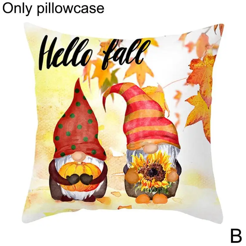 1pc Thanksgiving Autumn Maple Leaf Pumpkin Printed Peach Party Pillowcase Cover Skin Decoration 45*45cm Pillowcase Car Home K8K3