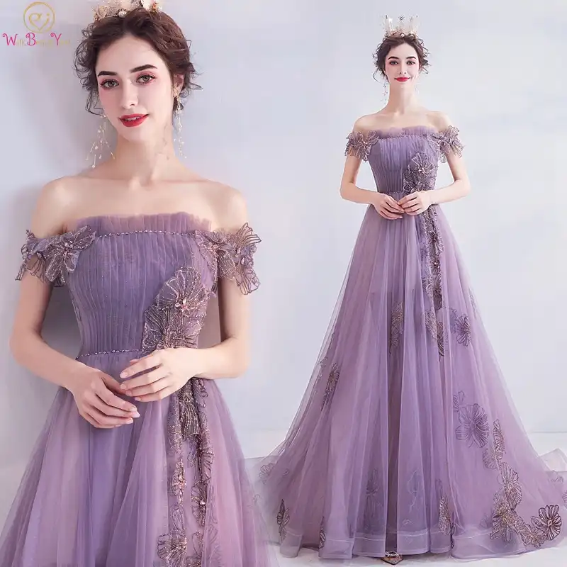 vestido de gala roxo