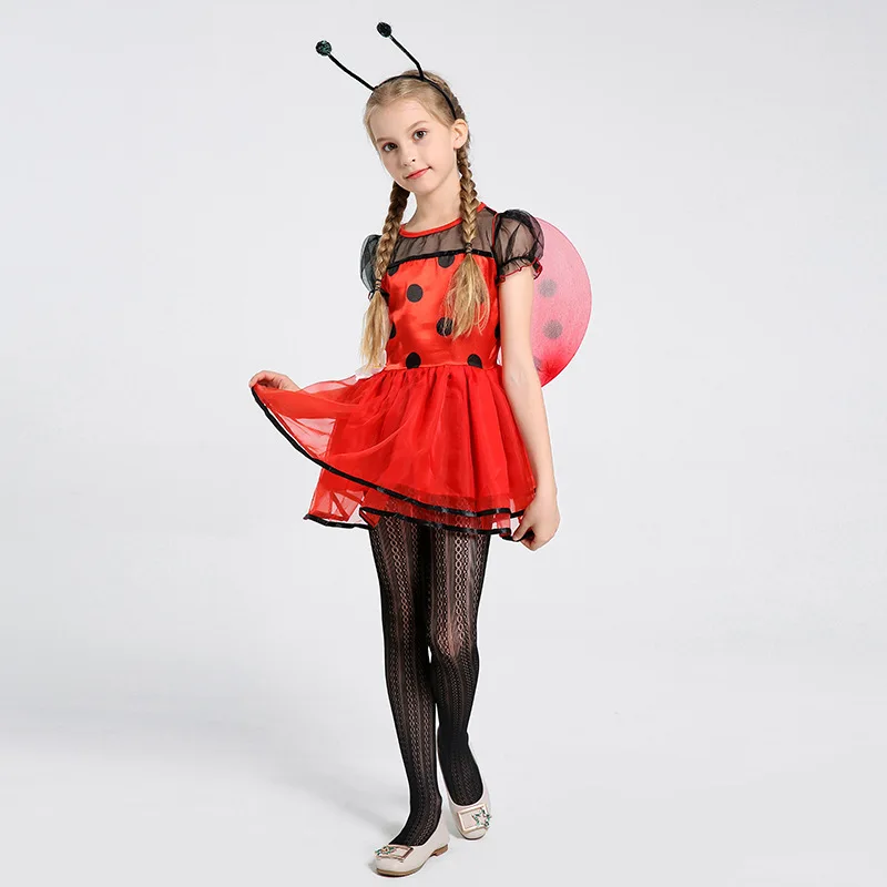 Toddler Kids Girls Red ladybug Costume Halloween Princess Fancy Dress Up Outfit |