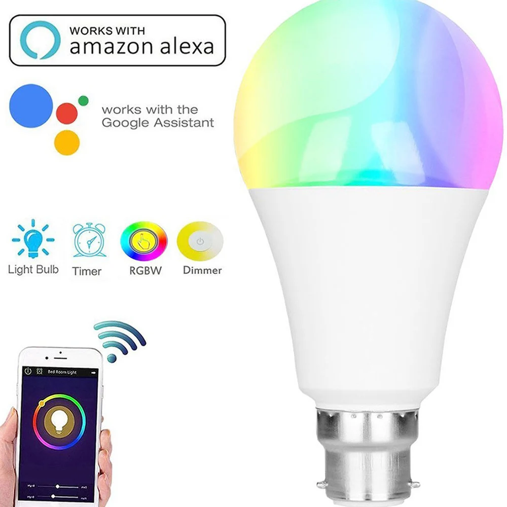 LED Lamp RGBW Home Bar Decoration for Amazon Alexa LED Light Bulb Durable WIFI Control Wireless Bedroom LED Bulb Party