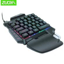 Zuoya single handed gaming membrana teclado 35 teclas de uma mão ergonômico jogo teclado g92 para computador portátil pro pubg gamer(China)