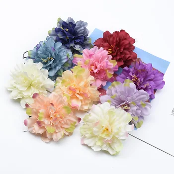 

50/100 Pieces 9.5CM Silk peonies flowers for scrapbooking wedding brooch home decor diy a cap gifts box artificial flowers cheap