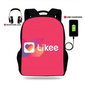 

Women USB Charging School bags for students Fashion mochila bags Likee Russian Style Print Backpack Girls escolar