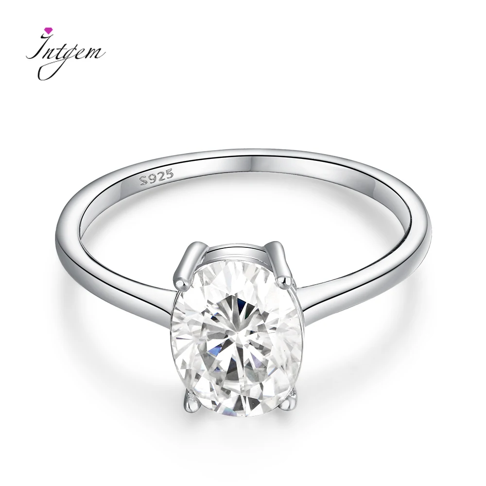 

925 Sterling Silver Ring Oval Moissanite Rings for Women Luxury Engagement Wedding Moissanite Diamond Ring Jewelry Charm Gifts