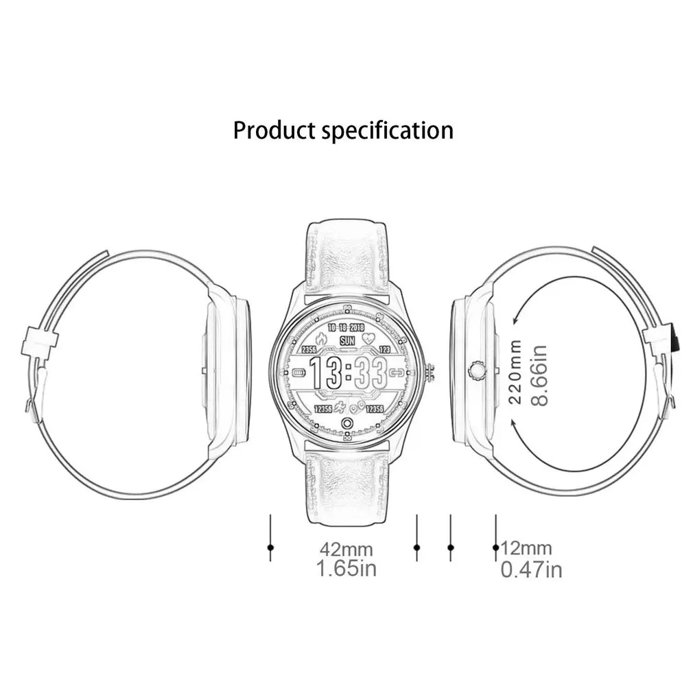 Leather Strap Smart Sports Watch Waterproof Bracelet Smart Sports Step Count Touch Watch Color Screen Smart Watch HOT