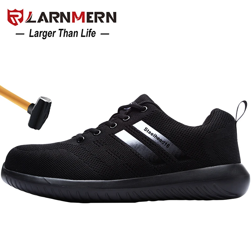 

LARNMERN Men's Steel Toe Work Safety Shoes Anti-smashing Anti-puncture Breathable Lightweight Construction Protective Footwear