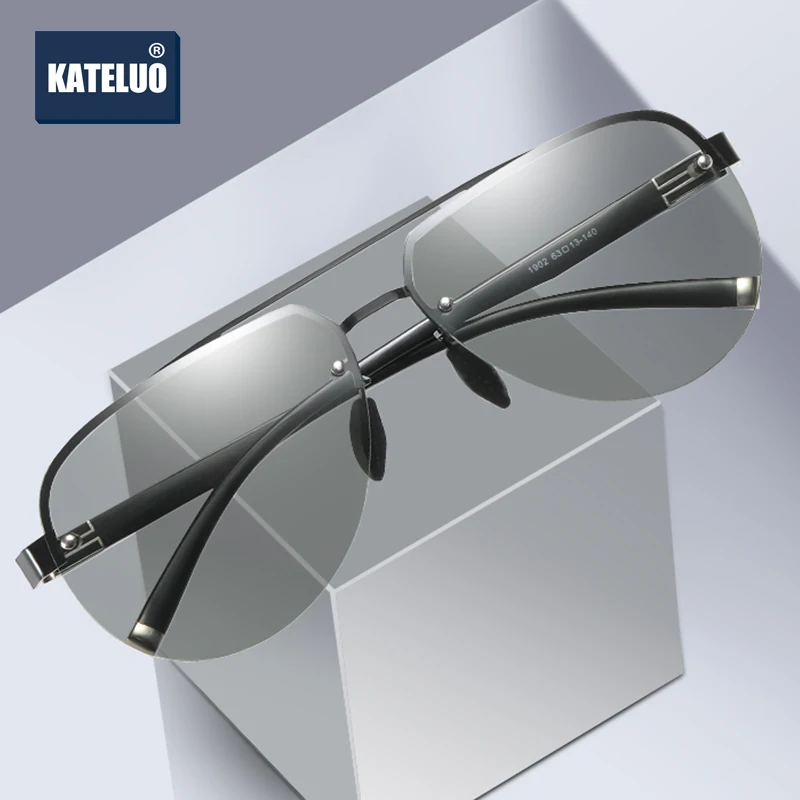 Men's anti-glare driving sunglasses Polarized Photochromic Day night vision For KATELUO