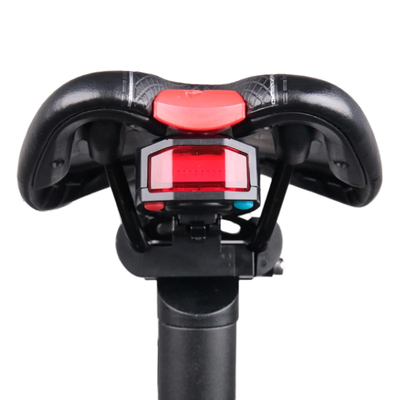  Bicycle Rear Light + Anti-theft Alarm USB Charge Wireless Remote Control LED Tail Lamp Bike Finder 