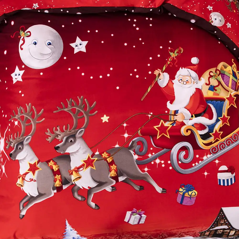 Queen размер Рождество Стёганое одеяло крышка Санта Клаус пуховое одеяло, покрывало, постельные принадлежности из исинской глины для украшения наволочка год зимний спальный подарки для дома