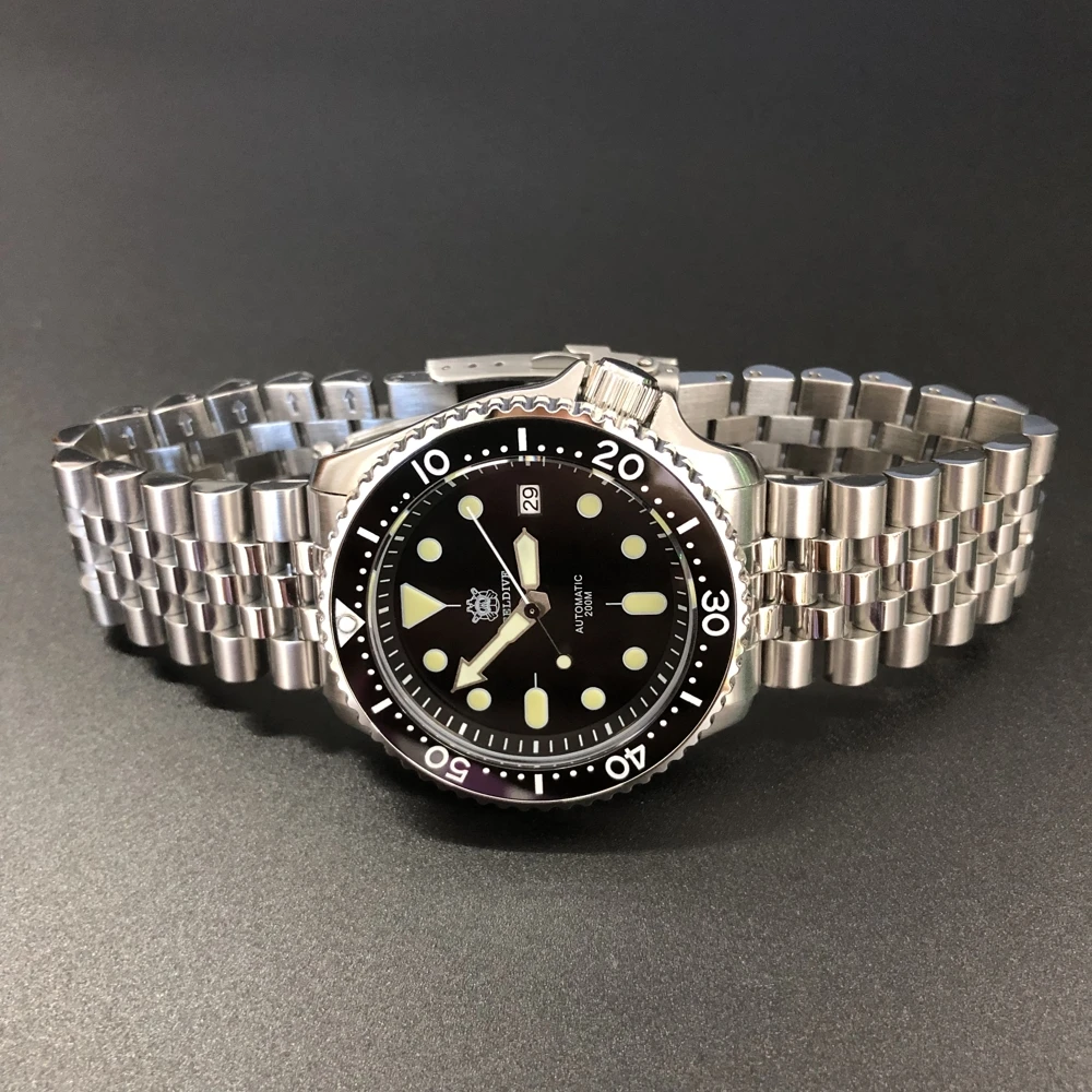 Стальные погружные 1996, японские первые 007 маленькие часы Abalone 316L из нержавеющей стали, часы для дайвинга 200 м, механические часы с керамическим ободком, мужские