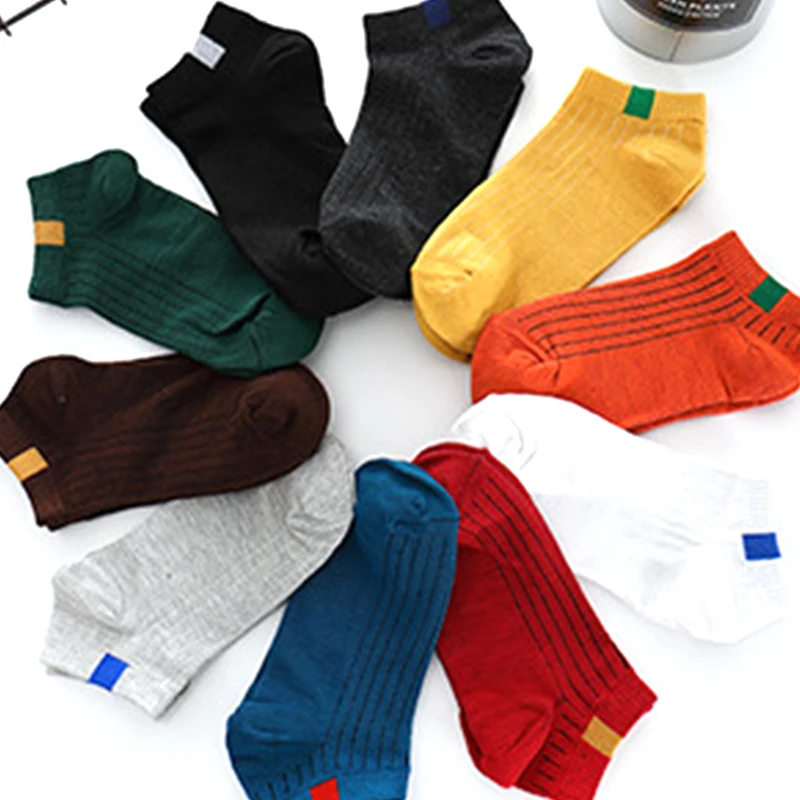 Весенне-летние женские носки в Корейском стиле повседневные хлопковые носки-башмачки короткие полосатые спортивные женские носки